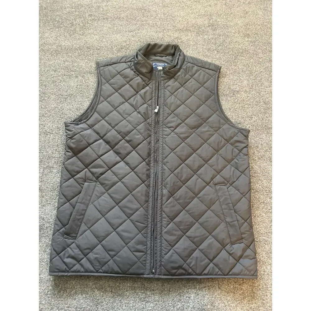 Onward Reserve Mens Charcoal Gray Diamond Quilted Fleece Lined Padded Vest XL